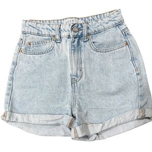 Denim Co. Primark High Rise Light Wash Jean Shorts US Size 0 Cuffed Hem